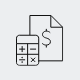 A dollar and calculator icon