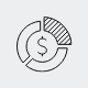 A dollar in a pie chart icon