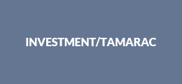 Greyish blue background with "INVESTMENT/ TARMAC"